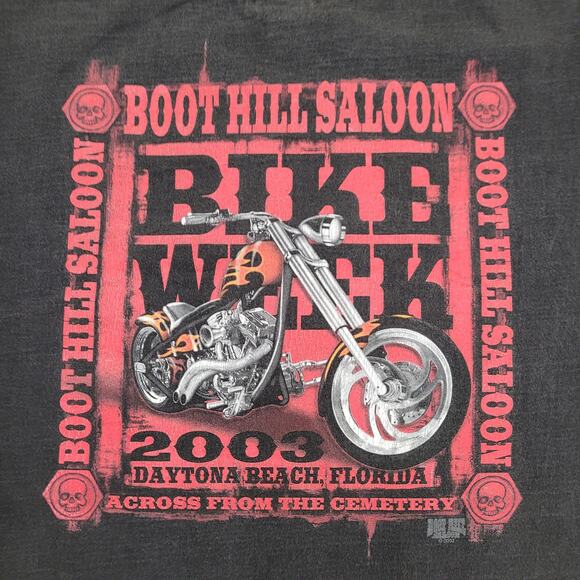 Vintage Y2K Biker Week Shirt Large 21x28 Faded USA - Picture 15 of 15